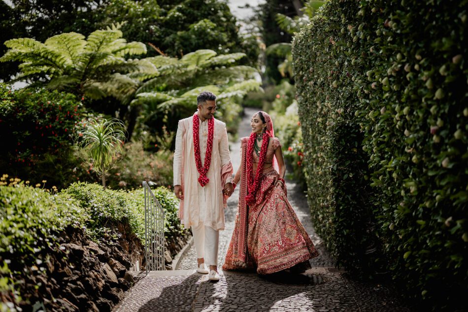 Indian wedding ceremony at Belmond Reid’s Palace in Madeira, photographed by destination wedding photographer Miguel Ponte.